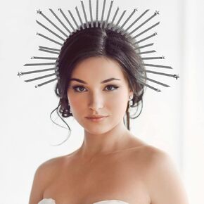 FRCOLOR Headband Greek Grecian Headband Spiked Headpiece Headpiece Crowns Goddess Headband Headpiece Sun Headband Costume Crowns for Women Spikes Zipper Jewelry Miss Resin