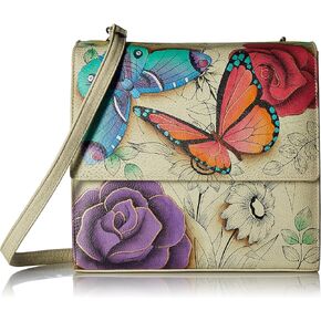 Anna by Anuschka Hand Painted Leather Women's Flap Crossbody Organizer