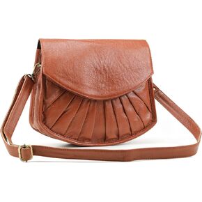 Handmade World NDM Soft Leather Womens Flapover Crossbody The Grace with Adjustable Strap & Overflap Ladies Travel Purse