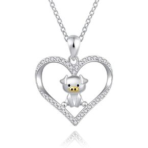 Cute Animal Necklace ：925 Sterling Silver Lovely Animal Pendant Necklace for Women Men Teens