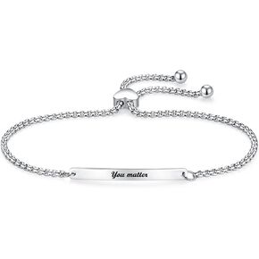 Bracelets for Women Teen Girls Handcraft Inspirational Jewelry Encouragement Inspired Link Chain Bracelet Gift for Girlfriend Sister Wife Motivational Women's Link Bracelets