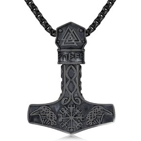 Twoowl ثور المطرقة قلادة 925 فضة فايكنغ Mjolnir قلادة أكسدة نورس الرونية تميمة مجوهرات هدايا للنساء الرجال in Kuwait