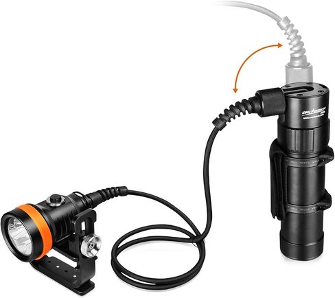 ORCATORCH D620 V2.0 2700 Lumen Primary Canister Dive Light 3 Modes Technical Diving Flashlight Underwater 150M Scuba Torch for Caving Wreck Diving in Kuwait