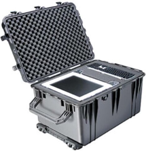 Pelican 1660 Case With Foam (Black) | Watertight wheeled case with foam insert and purge valve for protection, transport and storage in Saudi Arabia