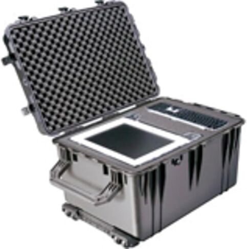 Pelican 1660 Case With Foam (Black) | Watertight wheeled case with foam insert and purge valve for protection, transport and storage in Saudi Arabia