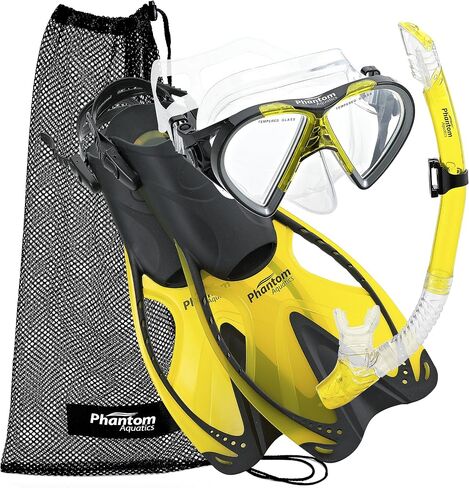 Phantom Aquatics Adult Mask Fin Snorkel Set with Mesh Bag in Saudi Arabia
