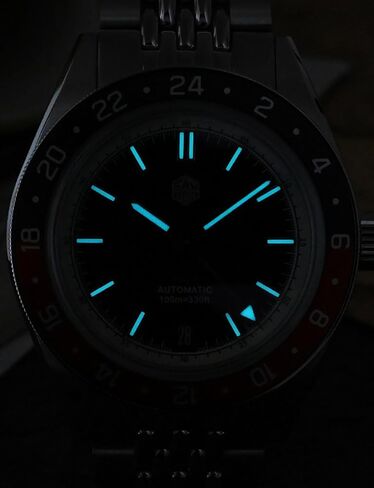 San Martin SN0116G Dive Watches for Men NH34 GMT Watch Mechanical Sapphire Mirror Full Luminous 10ATM Waterproof Wristwatch, 39.5MM Stainless Steel in Saudi Arabia