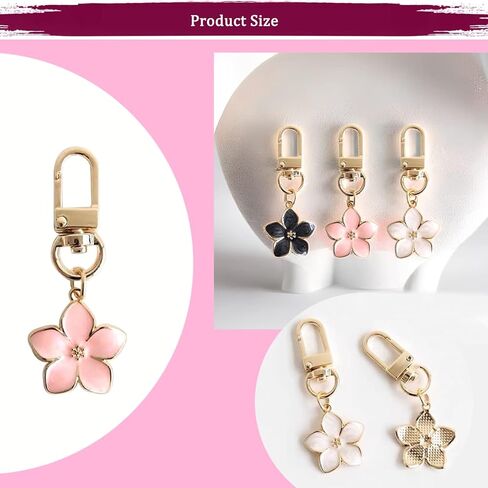 Cute Flower keychains for Women, Aesthetic Keychain Charms, Bag ＆ Purse Charms for Handbags ＆ Backpacks Accessories in Saudi Arabia