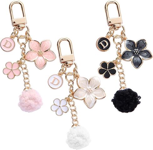 Cute Flower keychains for Women, Aesthetic Keychain Charms, Bag ＆ Purse Charms for Handbags ＆ Backpacks Accessories in Saudi Arabia