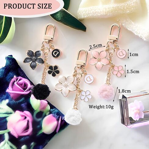 Cute Flower keychains for Women, Aesthetic Keychain Charms, Bag ＆ Purse Charms for Handbags ＆ Backpacks Accessories in Saudi Arabia