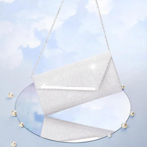 Larcenciel Glitter Evening Bag, Formal Envelope Clutch Purses for Women, Ladies Handbag for Wedding Party Cocktail Date Night in Saudi Arabia