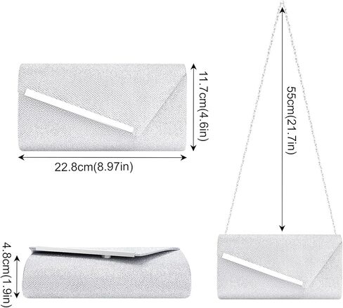Larcenciel Glitter Evening Bag, Formal Envelope Clutch Purses for Women, Ladies Handbag for Wedding Party Cocktail Date Night in Saudi Arabia