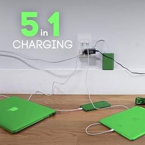 مشترك طاقة للسفر من سبتيكس - صغير وصغير الحجم - واقي من اندفاع التيار - USB + نوع C - 2 منفذ مدخل الولايات المتحدة الأمريكية - مقابس لأوروبا وآسيا والصين والولايات المتحدة الأمريكية وأمريكا الجنوبية in Kuwait