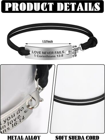 Bucherry 12 Pack Bible Christian Gifts for Women Men with Gift Cards Envelopes Engraved Inspirational Bible Verse Bracelets in Saudi Arabia