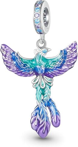 GNOCE Phoenix Peacock Pendant Charms for Bracelet/Necklace 925 Sterling Silver Dangle Charms for Women Girls Wife Daughter Jewelry Gift in Saudi Arabia