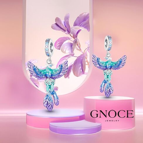 GNOCE Phoenix Peacock Pendant Charms for Bracelet/Necklace 925 Sterling Silver Dangle Charms for Women Girls Wife Daughter Jewelry Gift in Saudi Arabia