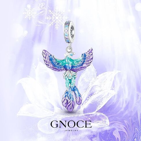 GNOCE Phoenix Peacock Pendant Charms for Bracelet/Necklace 925 Sterling Silver Dangle Charms for Women Girls Wife Daughter Jewelry Gift in Saudi Arabia