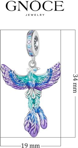 GNOCE Phoenix Peacock Pendant Charms for Bracelet/Necklace 925 Sterling Silver Dangle Charms for Women Girls Wife Daughter Jewelry Gift in Saudi Arabia