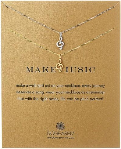 Delicate Music Note Pendant Necklace Simple Lovely Clavicle Necklace for Women Music Lover Musican Gifts with Meaning Card in Kuwait