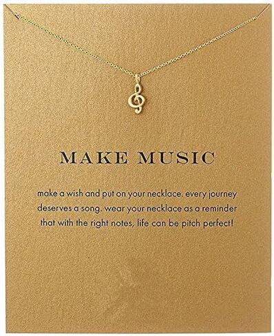 Delicate Music Note Pendant Necklace Simple Lovely Clavicle Necklace for Women Music Lover Musican Gifts with Meaning Card in Kuwait