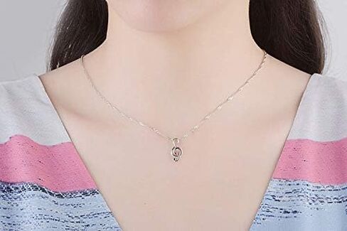 Delicate Music Note Pendant Necklace Simple Lovely Clavicle Necklace for Women Music Lover Musican Gifts with Meaning Card in Kuwait