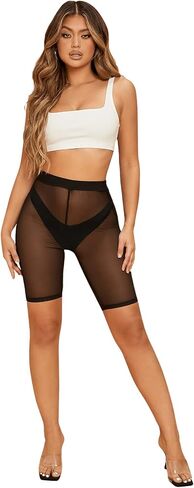 SweatyRocks Womens High Waist Workout Running Biker Shorts Tummy Control Yoga Shorts in Saudi Arabia