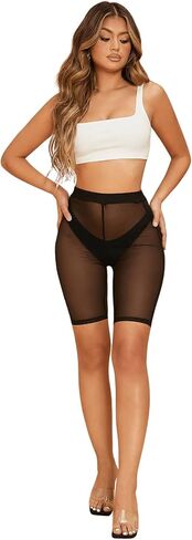 SweatyRocks Womens High Waist Workout Running Biker Shorts Tummy Control Yoga Shorts in Saudi Arabia