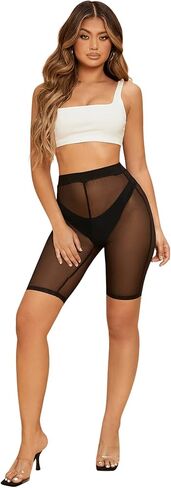 SweatyRocks Womens High Waist Workout Running Biker Shorts Tummy Control Yoga Shorts in Saudi Arabia