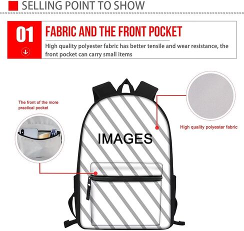 Cute Bee Causal Backpack School Camp Rucksack with Lunch Box Bag,Pencil Case 3 in 1 Backpack Set in Kuwait