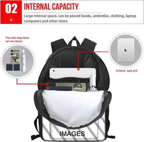 Cute Bee Causal Backpack School Camp Rucksack with Lunch Box Bag,Pencil Case 3 in 1 Backpack Set in Kuwait