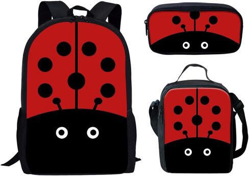 Cute Bee Causal Backpack School Camp Rucksack with Lunch Box Bag,Pencil Case 3 in 1 Backpack Set in Kuwait