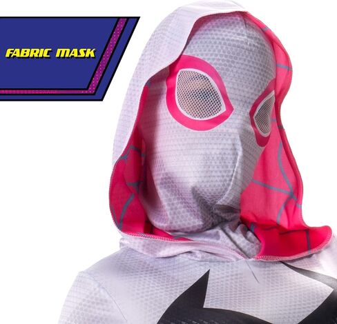 MARVEL Spider-Gwen Official Adult Halloween Costume - Premium Quality Hooded Jumpsuit with Pull On Fabric Mask in Saudi Arabia