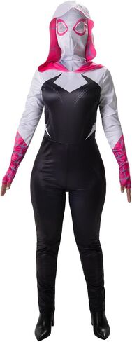MARVEL Spider-Gwen Official Adult Halloween Costume - Premium Quality Hooded Jumpsuit with Pull On Fabric Mask in Saudi Arabia