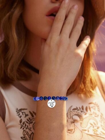 Get Well Soon Gifts Cancer Care Gifts for Women Natural Stone Amethyst Healing Bracelet Inspirational Bracelet for Women Trendy in Saudi Arabia