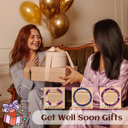 Get Well Soon Gifts Cancer Care Gifts for Women Natural Stone Amethyst Healing Bracelet Inspirational Bracelet for Women Trendy in Saudi Arabia