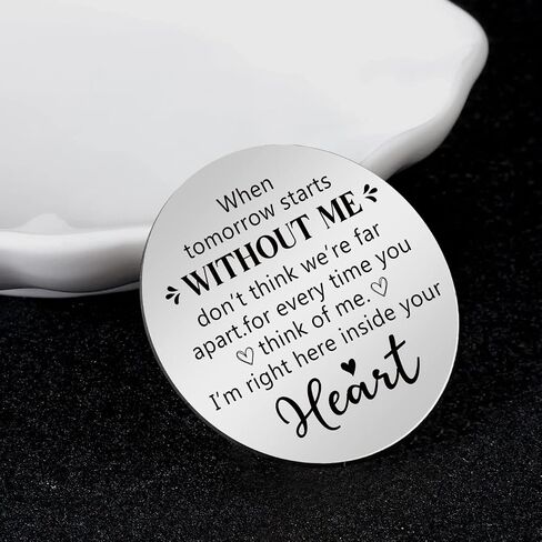 Pocket Hug Stainless Steel Memorial Token Double Sided Engraved Keychain Long Distance Relationship Keepsake Gift in Kuwait