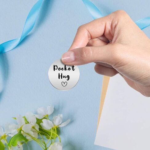 Pocket Hug Stainless Steel Memorial Token Double Sided Engraved Keychain Long Distance Relationship Keepsake Gift in Kuwait