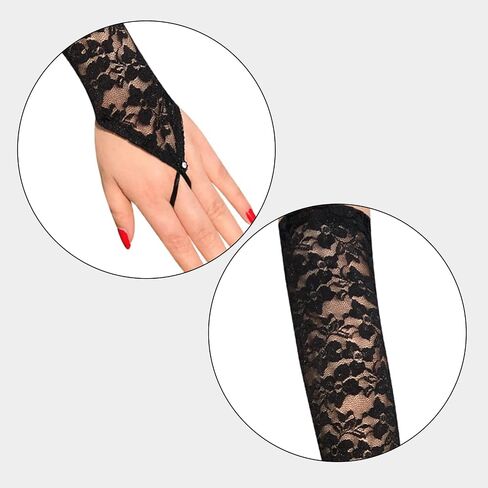 Long Opera Party 20s Fingerless Lace Gloves,Long Fingerless Lace Gloves,Lace Elbow Length Gloves in Saudi Arabia