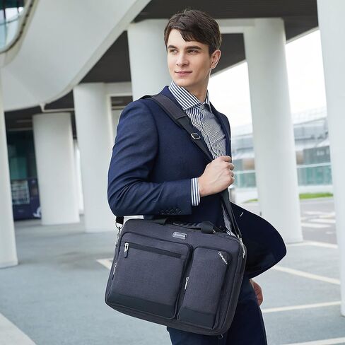 حقيبة كمبيوتر محمول Omnpak مقاس 15.6 بوصة، حقيبة أعمال مع قفل مجمع، حقيبة مستندات كاتب العدل طاردة للماء للرجال والنساء - تناسب كمبيوتر/كمبيوتر محمول/كمبيوتر لوحي مقاس 15.6 بوصة in Kuwait