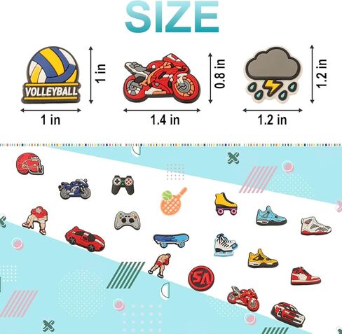 Cute Kawaii Sports Shoe Charms 30~100 PCS Teens Girls Boys Kids Decoration Party Gifts Accessories Charms in Kuwait
