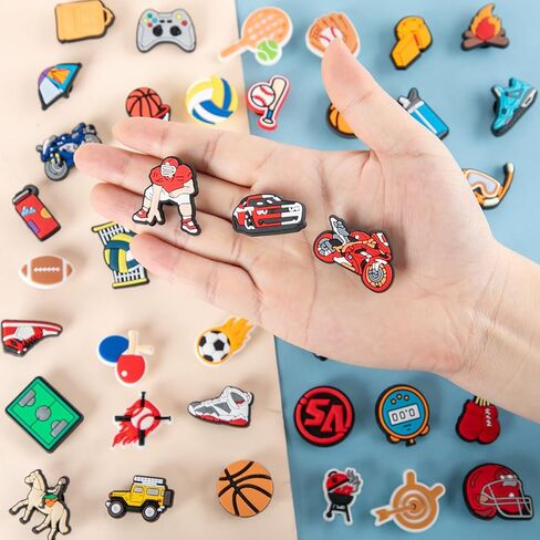 Cute Kawaii Sports Shoe Charms 30~100 PCS Teens Girls Boys Kids Decoration Party Gifts Accessories Charms in Kuwait