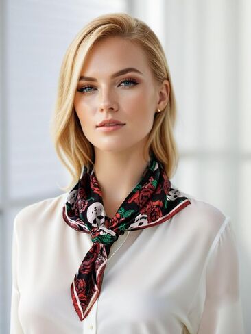 100% Mulberry Silk Scarf for Women with Gift Packed Small Square 55cm in Saudi Arabia