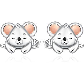 Koala Jewelry - 925 Sterling Silver Cute Animal Bear Jewelry Koala Pendant Necklace Rings Earrings for Women