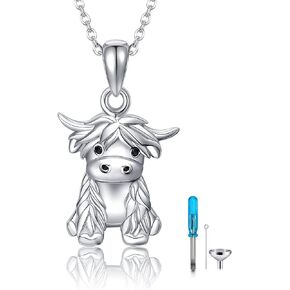 Animal Urn Necklace 925 Sterling Silver Pet Ashes Necklace Animal Cremation Jewelry