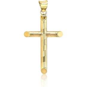 14K REAL Gold Classic Cross Pendant Religious Charm For Necklace or Chain - Multiple Styles