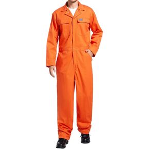 HISEA Men's Long Sleeve Coverall, Stain & Wrinkle Resistant Mens Work Coverall with Multi Pockets
