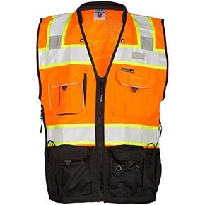 Safety Vest SU500-1 Premium Black Series Surveyors Vest Lime