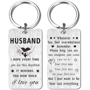 Father's Day Keychain Gifts for Husband from Wife- Husband Birthday Just Because Gifts for Men