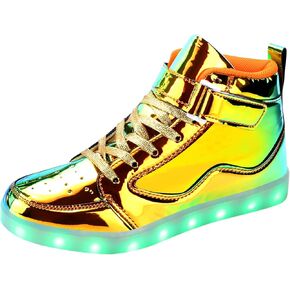 KUNWFNIX Light Up Shoes Men Women LED Shoes High Top Adult Light Up Sneakers Glow in The Dark Shoes with USB Recharging for Dancing Parties