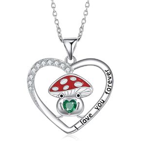 Penguin/Elephant/Frog Mushroom/Cat/Fox/Highland Cow/Axolotl/Dinosaur Necklace Jewelry for Women Birthday Christmas Gifts